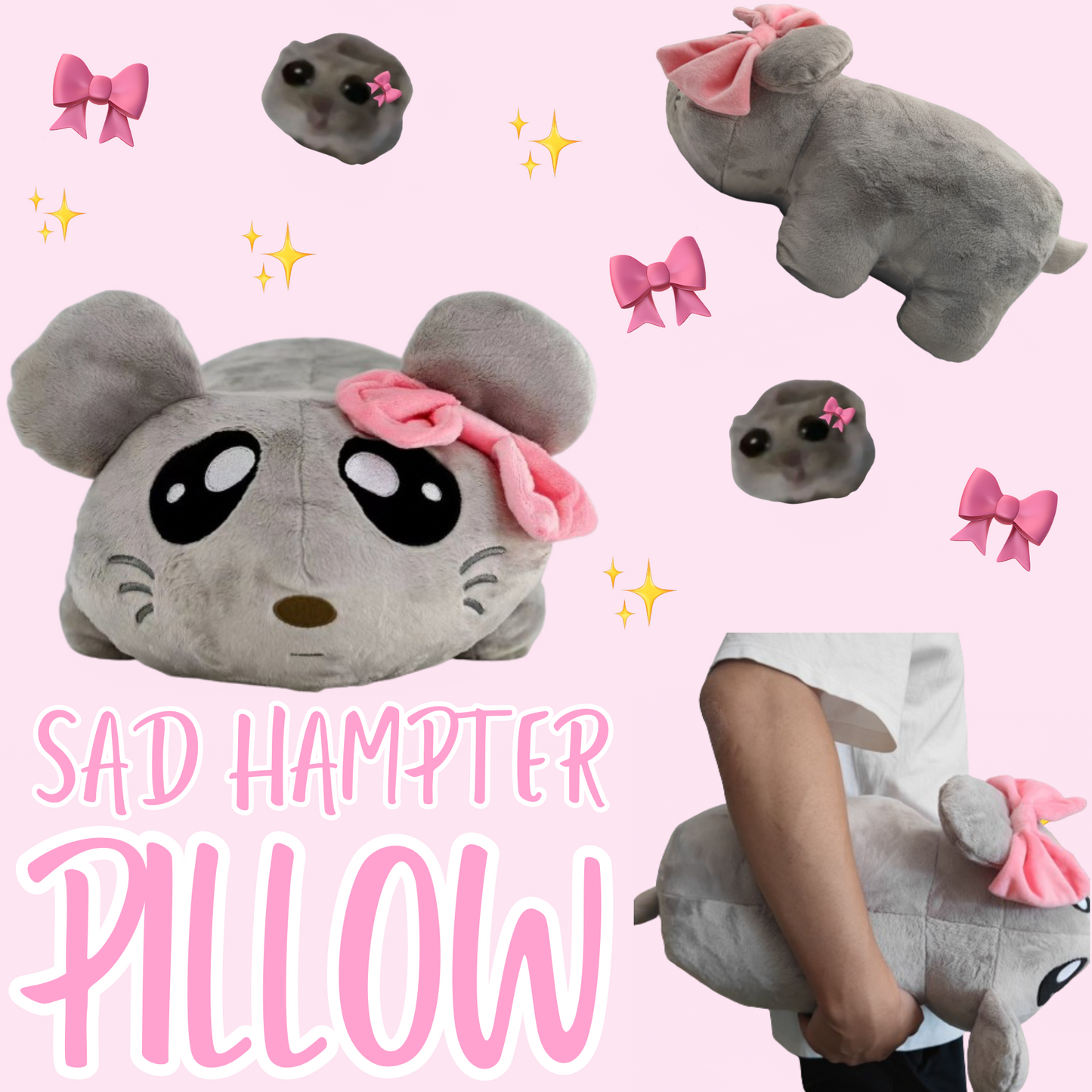 Sad hampter pillow