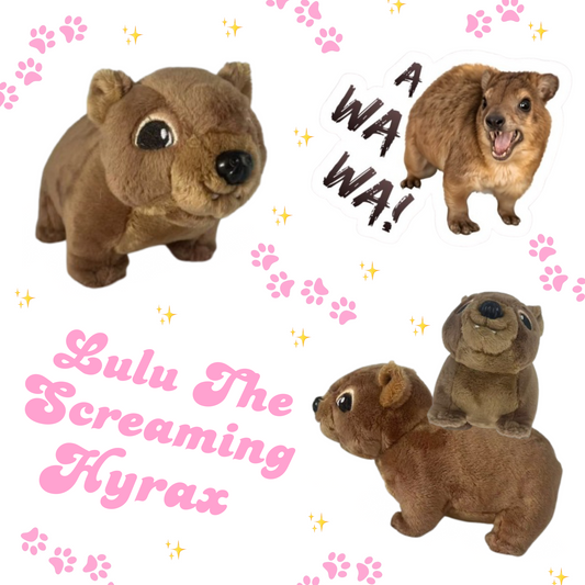 Lulu the screaming hyrax AWAWA plush - with built in sound